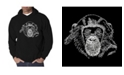 LA Pop Art Men's Chimpanzee Word Art Hooded Sweatshirt